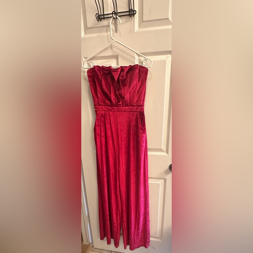 Fuchsia/Deep Pink Velour Romper